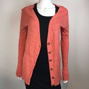 Massimo Textured Long Sleeve Button Front Cardigan